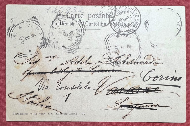 Cartolina - Svizzera - Eisgrotte am Eigergletscher - 1905