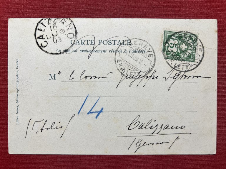 Cartolina - Svizzera - Gèneve - Monument Brunswick - 1903