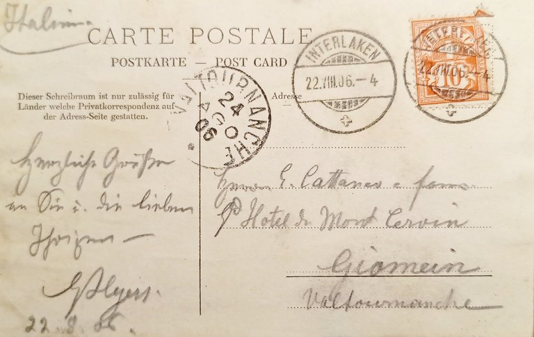 Cartolina - Svizzera - Interlaken-Ost-Station - Hotel du Lac - …