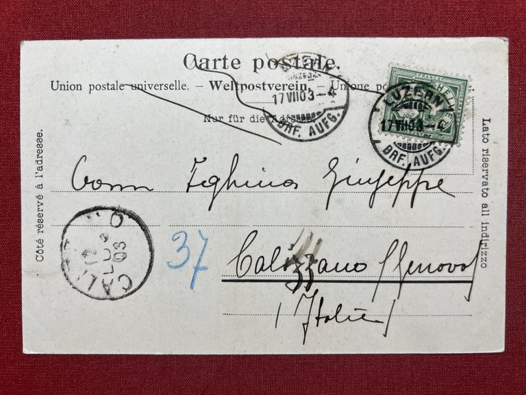 Cartolina - Svizzera - Kapellbrücke und Wasserturm - 1903