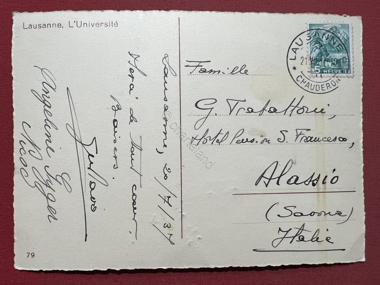 Cartolina - Svizzera - Lausanne - L'Universite - 1937