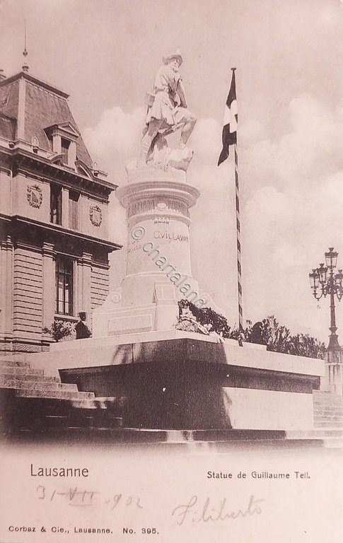 Cartolina - Svizzera - Lausanne - Statue de Guillaume Tell …