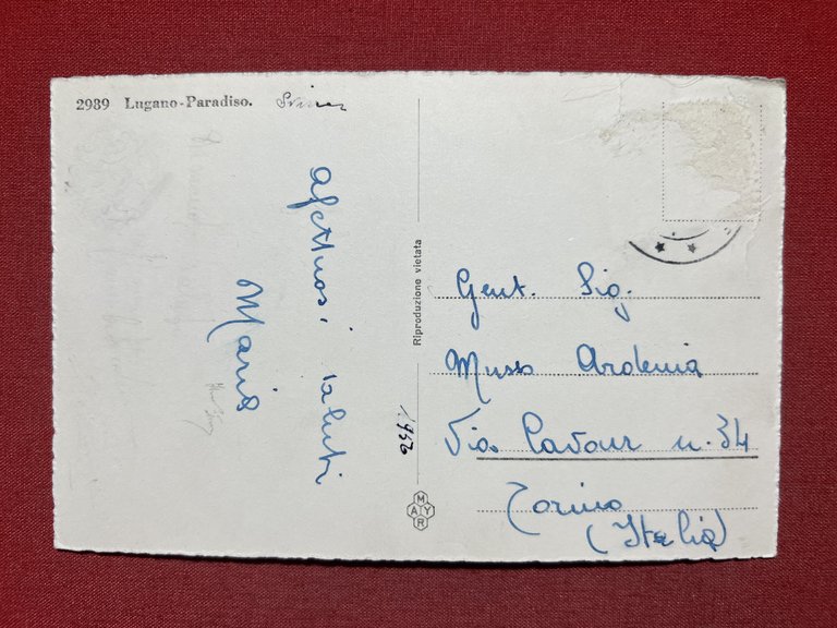 Cartolina - Svizzera - Lugano Paradiso - 1956