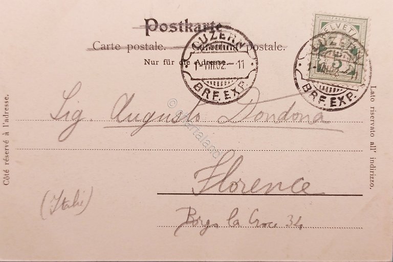 Cartolina - Svizzera - Luzern und die Alpen - 1902