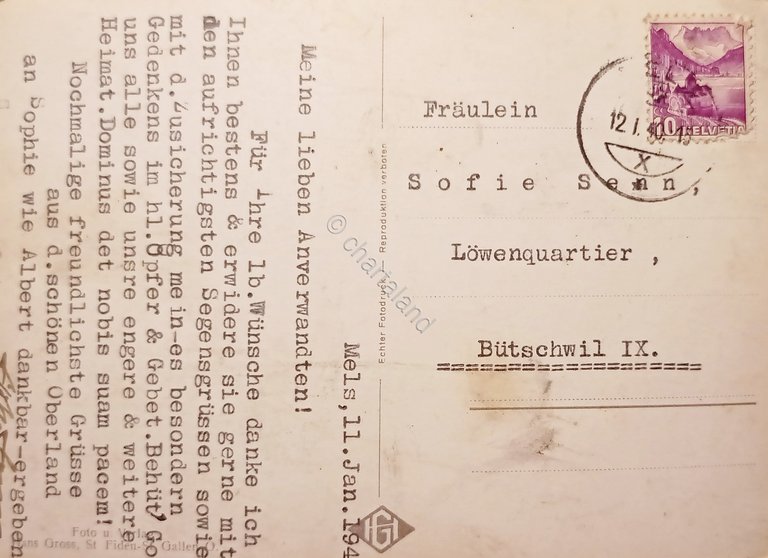 Cartolina - Svizzera - Mels - 1940