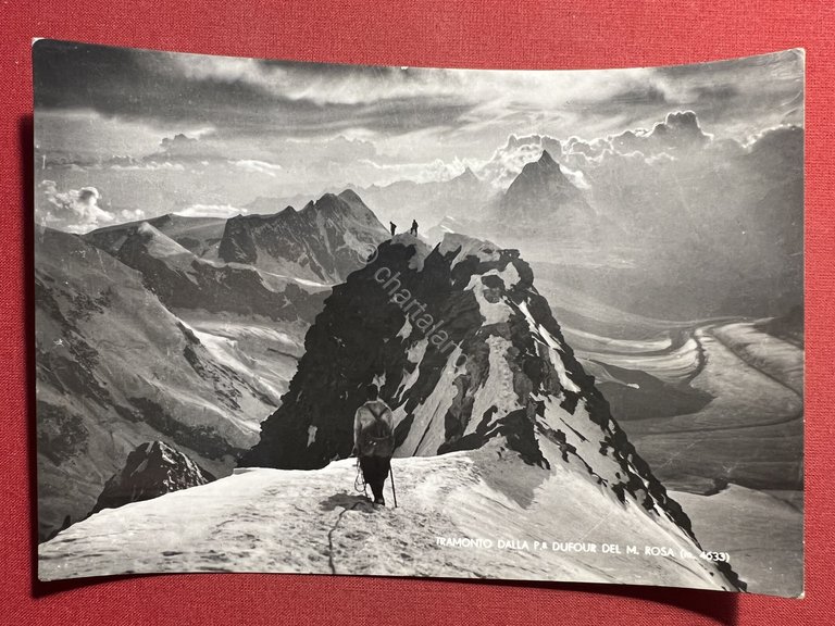 Cartolina - Svizzera - Tramonto dalla Punta Dufour del Monte …