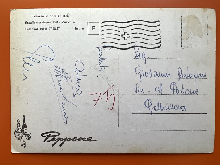 Cartolina - Svizzera - Zurigo - Ristorante Peppone - 1955 …