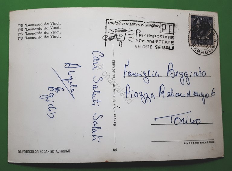 Cartolina - T. N. Leonardo da Vinci - ?Transatlantico - …