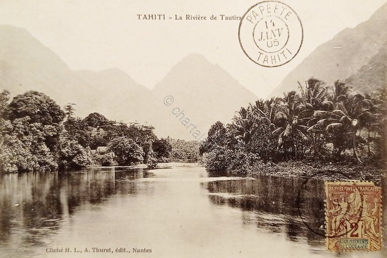 Cartolina - Tahiti - La Riviere de Tautira - 1905 …