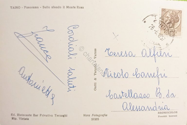 Cartolina - Taino - Panorama - Sullo sfondo il Monte …