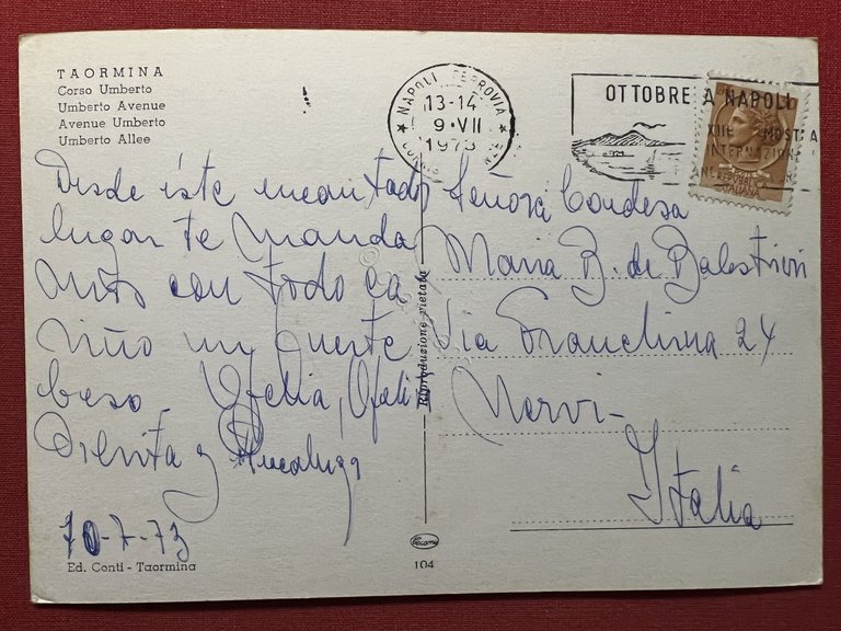 Cartolina - Taormina ( Messina ) - Corso Umberto - …