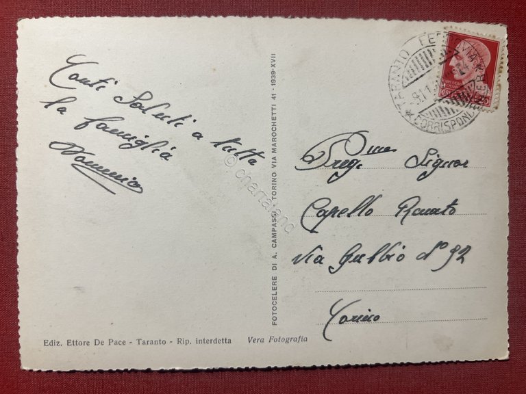 Cartolina - Taranto - Lungomare Vittorio Emanuele e Rotonda - …