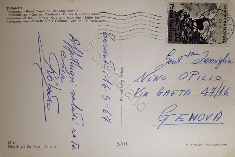Cartolina - Taranto - Panorama Rione Tamburi dal Mar Piccolo …