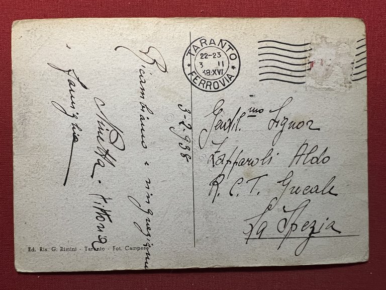 Cartolina - Taranto - R. I. Gorizia - 1938