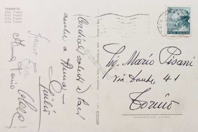 Cartolina - Taranto - Villa Troilo - 1966