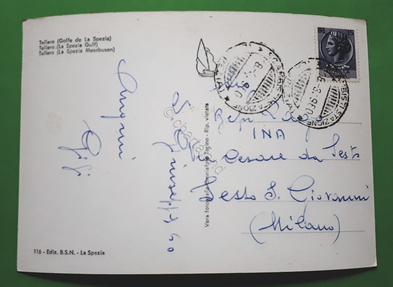 Cartolina - Tellaro - Golba de La Spezia - 1960