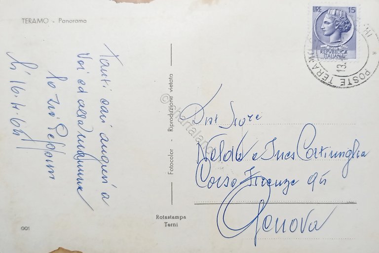 Cartolina - Teramo - Panorama - 1965