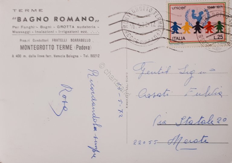 Cartolina - Terme bagno Romano - Grotta Sudatoria - Montegrotto …