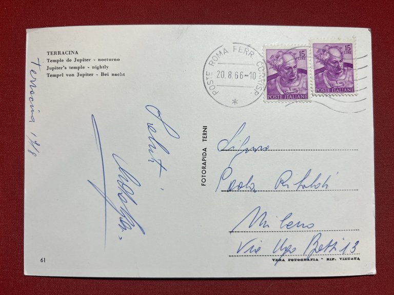 Cartolina - Terracina ( Latina ) - Tempio di Giove …