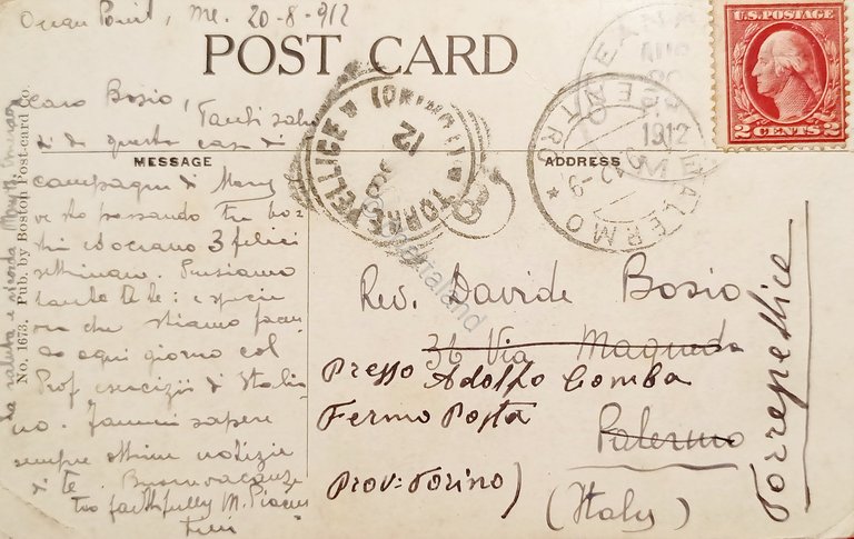 Cartolina - The Ledges - Ocean Point Maine - 1912