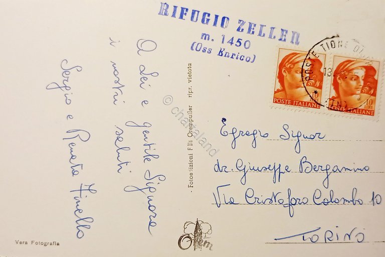 Cartolina - Tione - Rifugio Zeller - 1965
