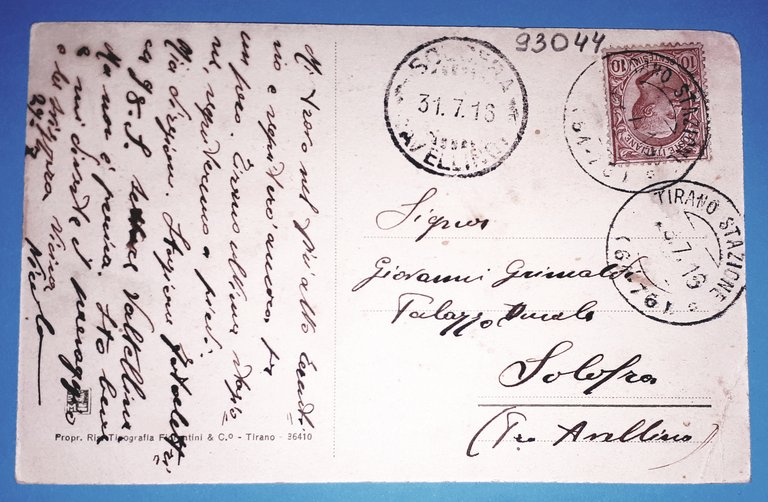 Cartolina - Tirano Alta e ruderi del Castello degli Omodei …