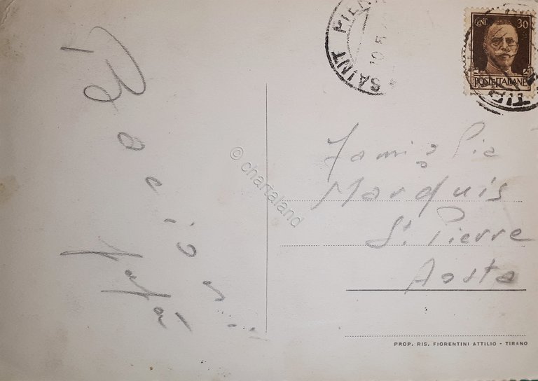 Cartolina - Tirano e Madonna di Tirano - 1942