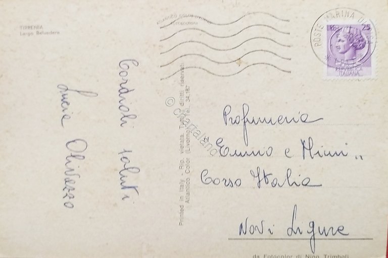 Cartolina - Tirrenia - Largo Belvedere - 1965 ca.