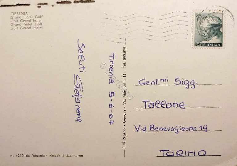 Cartolina - Tirrenia ( Pisa ) - Grand Hotel Golf …