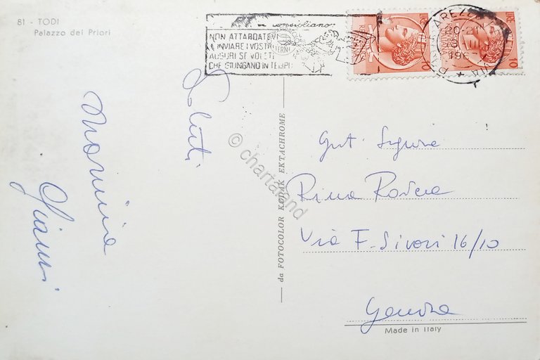 Cartolina - Todi ( Perugia ) - Palazzo dei Priori …