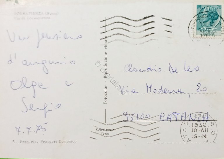 Cartolina - Tor Sapienza ( Roma ) - Via di …