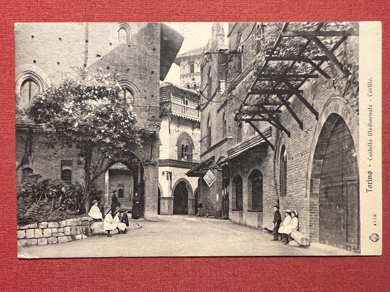 Cartolina - Torino - Castello Medievale - Cortile - 1917