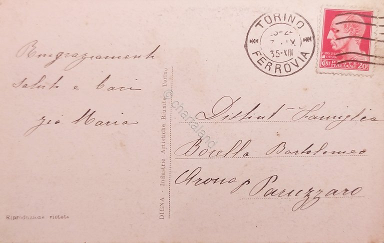 Cartolina - Torino - Chiesa S. Massimo - 1935