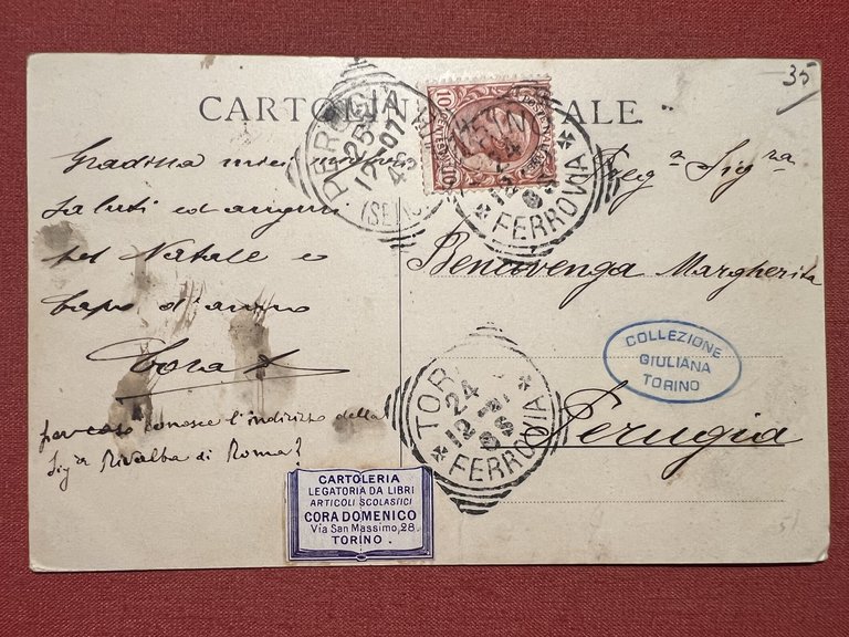 Cartolina - Torino - Corso Vittorio Emanuele - 1907 | Immagine Gallery 2