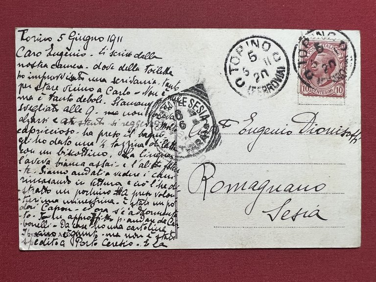 Cartolina - Torino - Monumento a G. Garibaldi - 1911