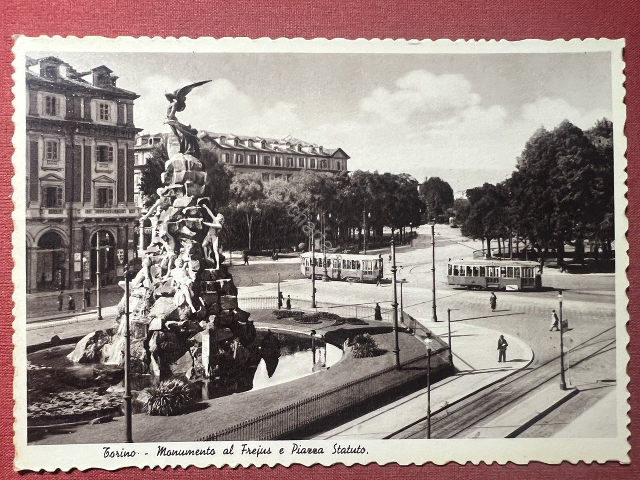 Cartolina - Torino - Monumento al Frejus e Piazza Statuto …