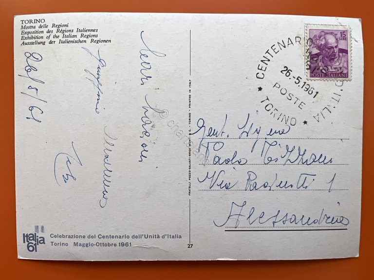 Cartolina - Torino - Mostra delle Regioni - 1961