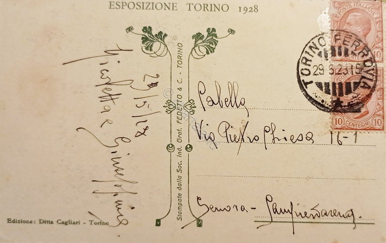 Cartolina - Torino - Padiglione Chimica - Facciata Nord - …