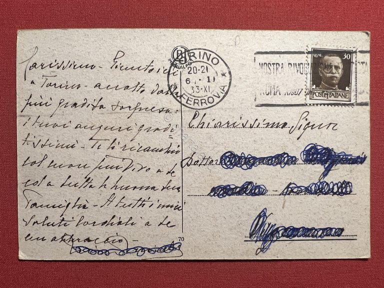 Cartolina - Torino - Passeggiata al Valentino - 1933