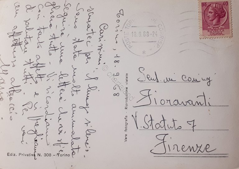 Cartolina - Torino - Piazza Montanari - 1968