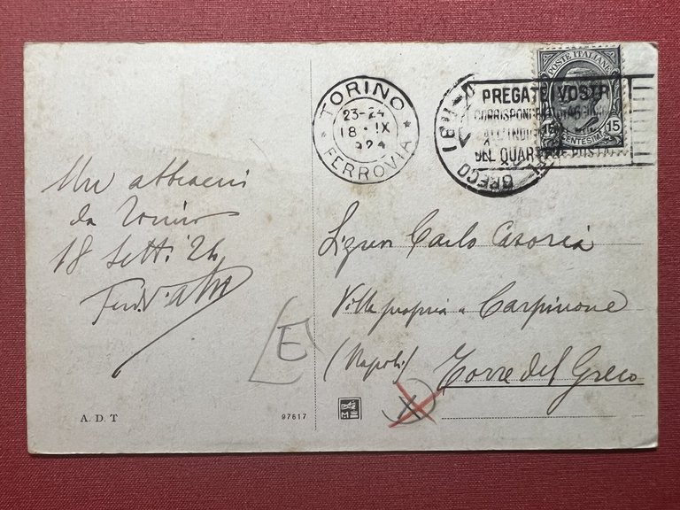 Cartolina - Torino - Ponte Umberto e Monte dei Cappuccini …