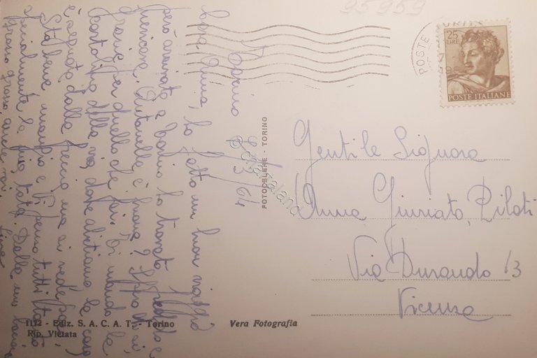 Cartolina - Torino - Via Michele Lessona - 1964