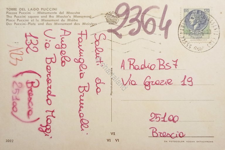 Cartolina - Torre del Lago Puccini - Piazza Puccini - …