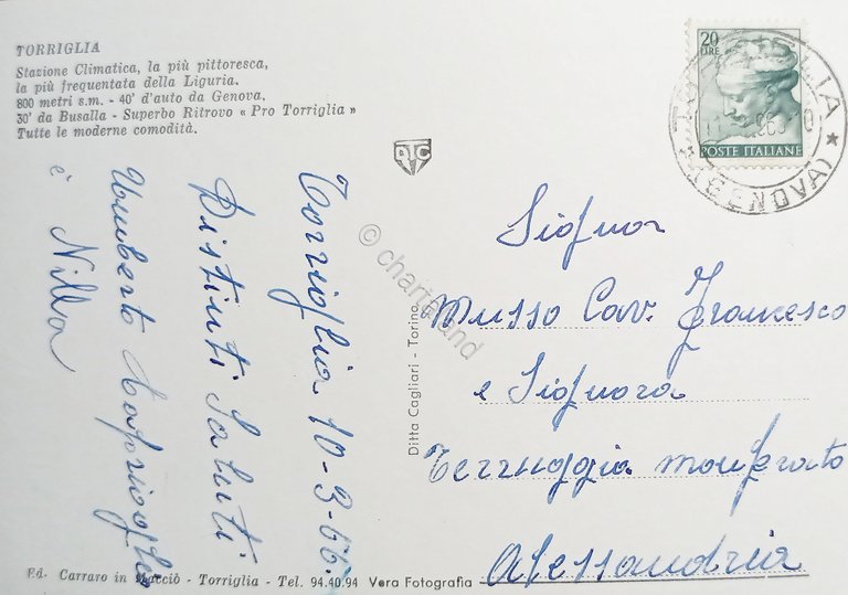 Cartolina - Torriglia - Castello Medioevale - 1966
