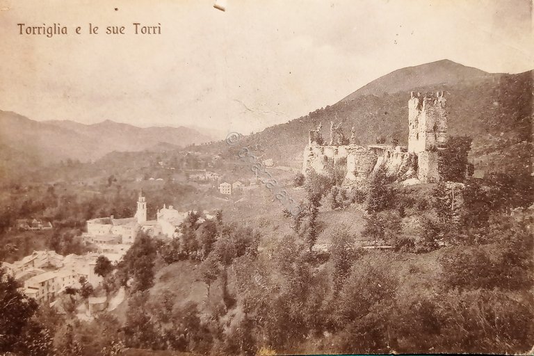Cartolina - Torriglia e le sue Torri - 1910