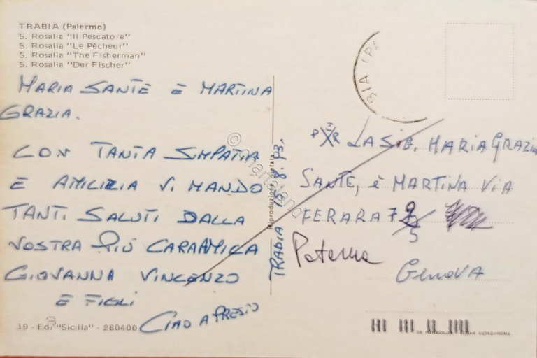 Cartolina - Trabia ( Palermo ) - S. Rosalia il …