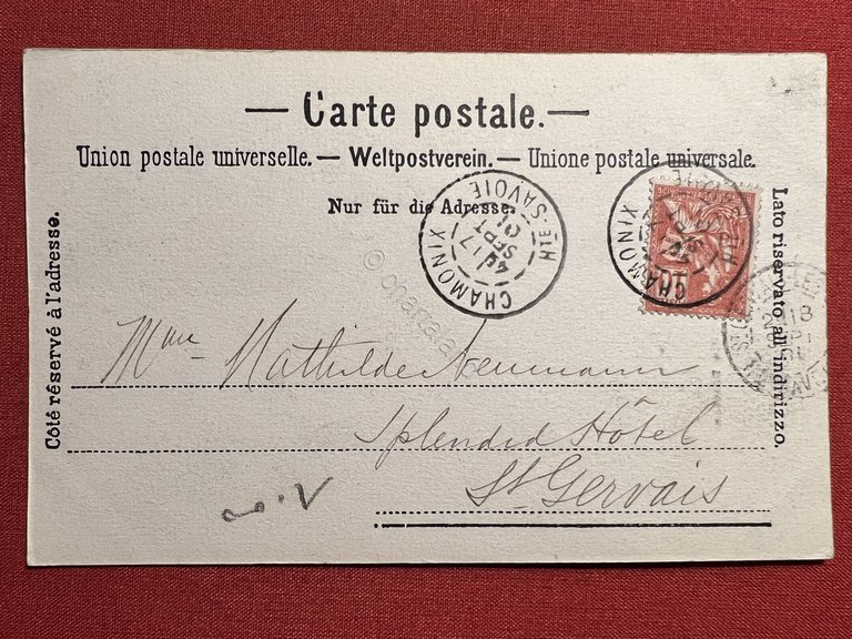 Cartolina - Traversee du Glacier des Bossons - 1901