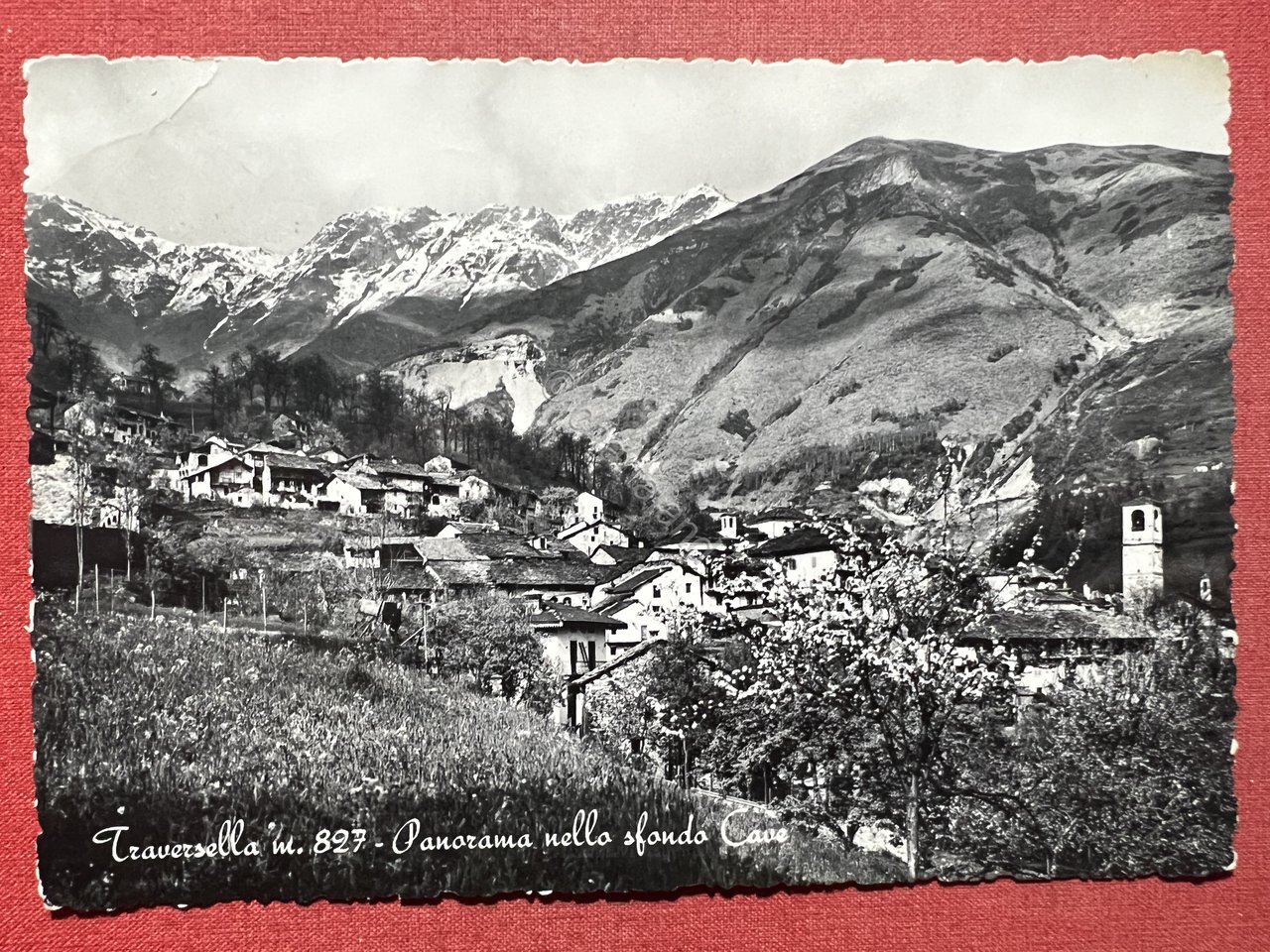 Cartolina - Traversella ( Torino ) - Panorama nello sfondo …
