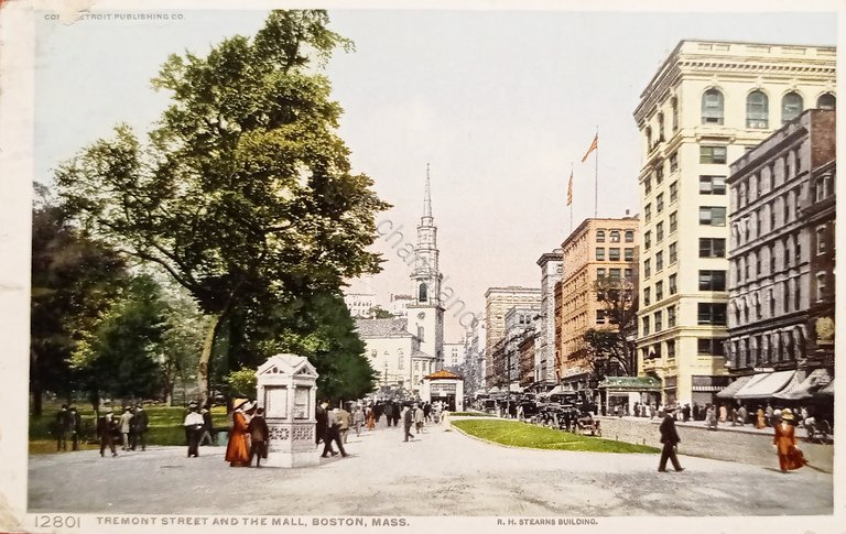 Cartolina - Tremont Street and the Mall - Boston, Massachusetts …