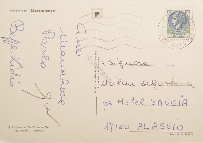 Cartolina - Trentino Marcialonga ( Trento ) - 1975 ca.
